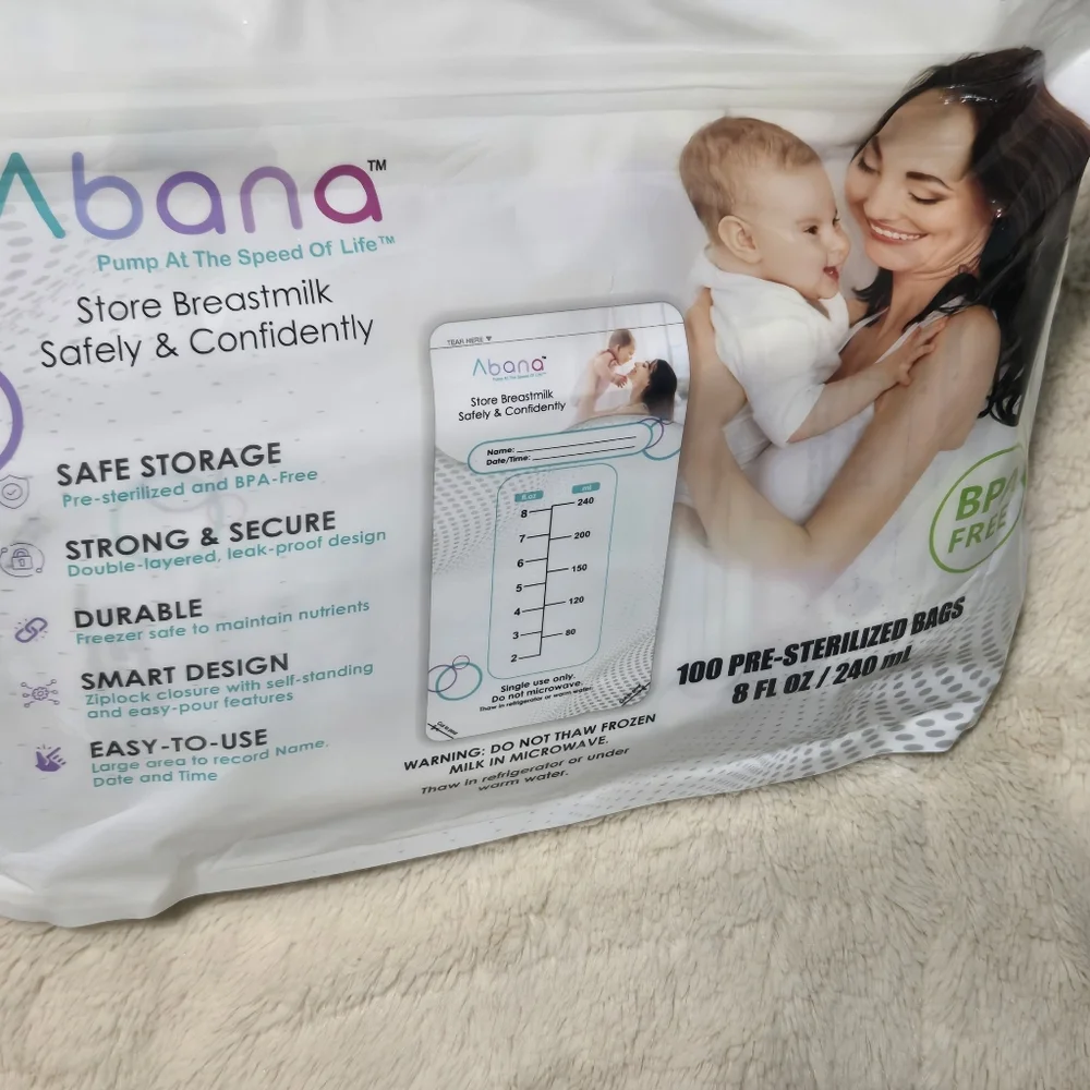 Breast milk storage bags, 100 8oz BAGS freezer safe food bags
